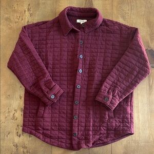 Madewell Quilted Maroon Shacket